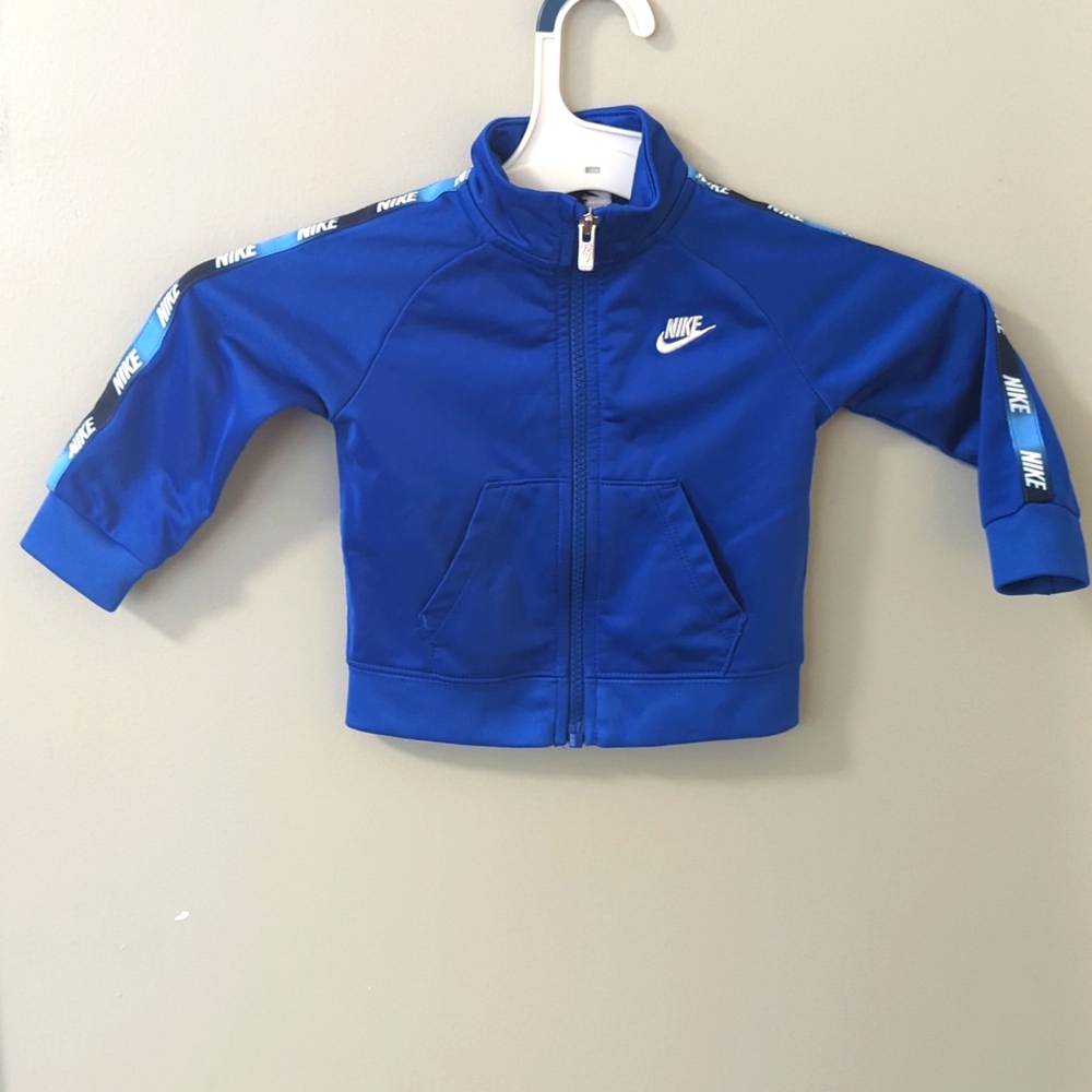 Nike Boys Taping Tricot Full Zipped Jacket Blue 12M